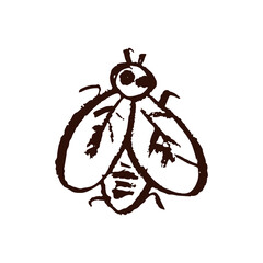 Icon in hand draw style. Drawing with wax crayons, children's creativity