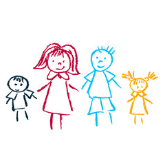 Icon in hand draw style. Drawing with wax crayons, children's creativity