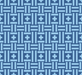 Japanese Cross Shape Weave Vector Seamless Pattern