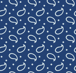 Japanese Funny Curl Petal Vector Seamless Pattern