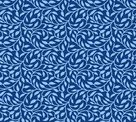 Japanese Leaf Curl Vine Vector Seamless Pattern