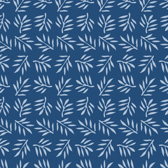 Japanese Tropical Palm Leaf Vector Seamless Pattern
