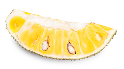 Yellow Jackfruit isolated on white background, Fresh Jack Fruit isolated on white background With clipping path.