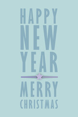 Illustration of light green background with text Happy New Year, Merry Christmas