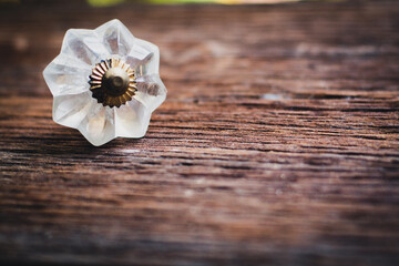 Vintage Glass Drawer Pulls, Knobs for Dresser or Antique Brass Handle