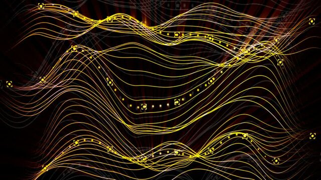 Golden Waves Loop 3D Render