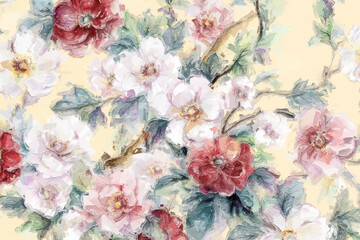 Beautiful oil painting flower illustration - 472572786
