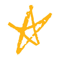 Icon in hand draw style. Drawing with wax crayons, children's creativity