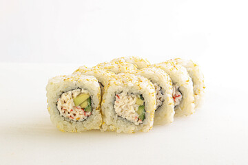 Japanese traditional roll with crab surimi