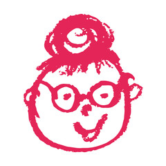 Icon in hand draw style. Drawing with wax crayons, children's creativity