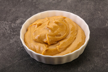 Peanut butter in the bowl