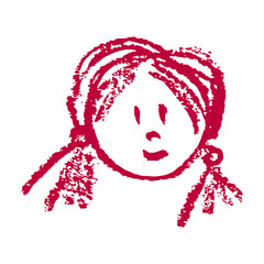 Icon in hand draw style. Drawing with wax crayons, children's creativity