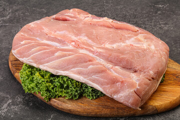 Raw pork loin for cooking