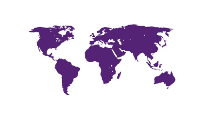 World map. Color vector modern. Silhouette map.	