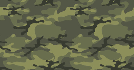 Fototapeta premium Camouflage seamless pattern from spots. Military texture. Print on fabric and textiles. For banner and advertising. Vector illustration