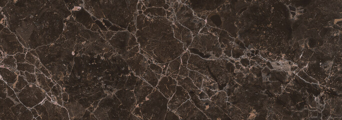 Naklejka na ściany i meble Dark color marble texture, emperador marble surface background.Brown marble background.