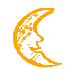 Fototapeta premium Icon in hand draw style. Drawing with wax crayons, children's creativity