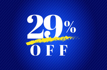 29% off tag twenty nine percent discount black friday sale white letter blue gradient  background