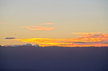 Sunset View of the Hills of Tuscany from an Ancient Medieval Village