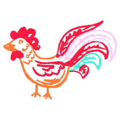 Icon in hand draw style. Drawing with wax crayons, children's creativity © bubushonok