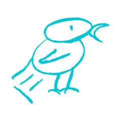 Icon in hand draw style. Drawing with wax crayons, children's creativity