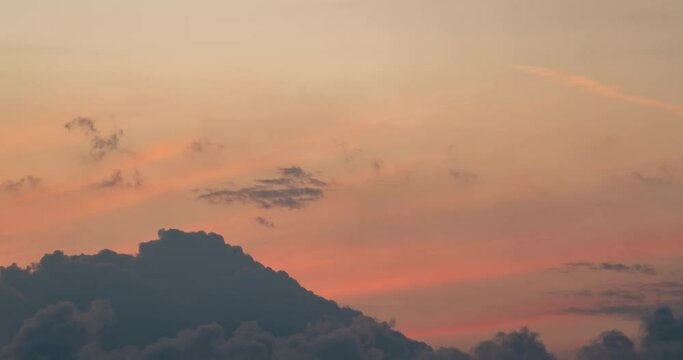 Timelapse video of a landscape cloudscape sunset in Cyprus