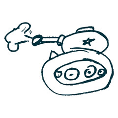 Icon in hand draw style. Drawing with wax crayons, children's creativity