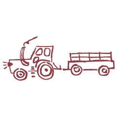 Icon in hand draw style. Drawing with wax crayons, children's creativity