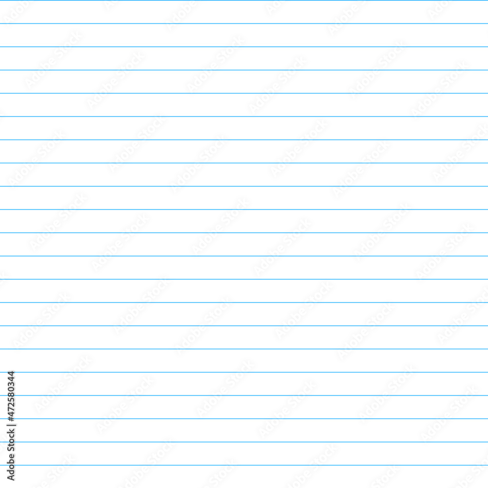 Leinwandbilder Blue line pattern abstract seamless on white background. Stripe design for the summer vector background. School ruled notebook, sheet of paper.