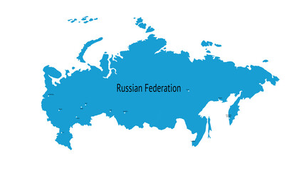 Vector map of Russia. map of the Russian Federation.