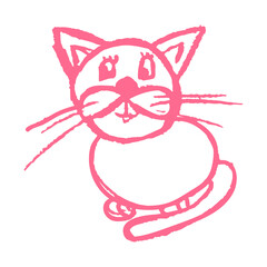 Icon in hand draw style. Drawing with wax crayons, children's creativity