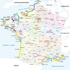 Vector map of tourism coasts of France 