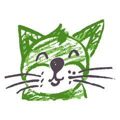 Icon in hand draw style. Drawing with wax crayons, children's creativity