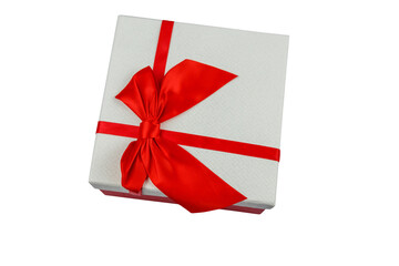 Gift box isolated on a white background. Top view