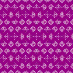 simple vector pixel art white endless pattern of abstract geometric flower. seamless pattern of abstract decorative white flowers on velvet violet background