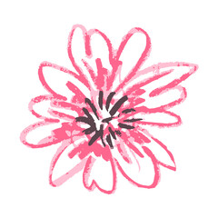 Icon in hand draw style. Drawing with wax crayons, children's creativity