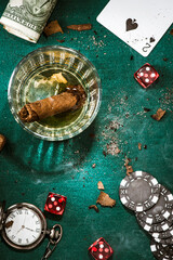 Gambling Addiction Concept. Poker and Casino Games
