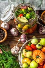 Pickled Tomatoes. Vegetable Preservation. Healthy Homemade Pickle