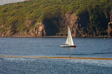 Obraz premium sailboat on the river