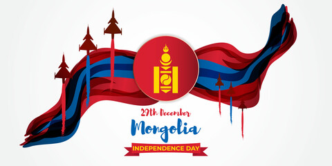 Vector illustration of happy Mongolia independence day - Powered by Adobe