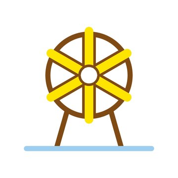 Ferriswheel Flat Vector Icon Design