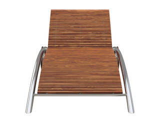Modern chaise lounge with wood slats and steel tube base. 3d render