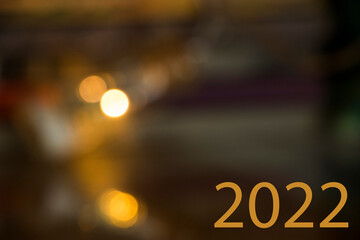 Happy new year 2022 text and background with lights