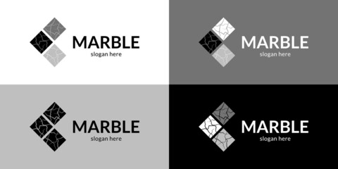 Modern marble logo - obrazy, fototapety, plakaty