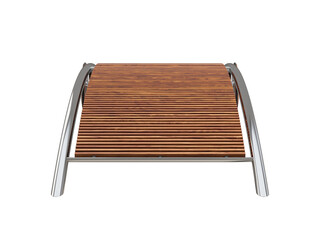 Modern chaise lounge with wood slats and steel tube base. 3d render