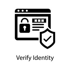 Fototapeta premium Verify Identity vector Solid Icon Design illustration. Web And Mobile Application Symbol on White background EPS 10 File