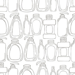 Monochrome medical seamless pattern. Coloring pages, black and white