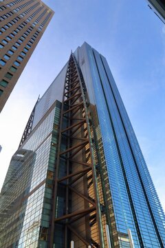 TOKYO, JAPAN - DECEMBER 2, 2016: Nittele Tower skyscraper in Tokyo, Japan. It is the headquarters of Nippon Television (Nippon TV or NTV).