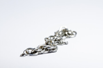 silver chain isolated on white