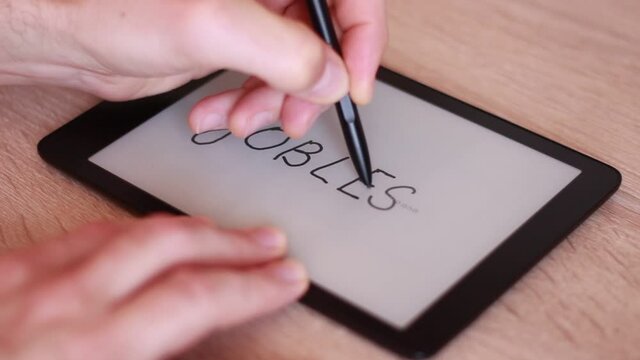 Inscription JOBLESS on Electronic tablet